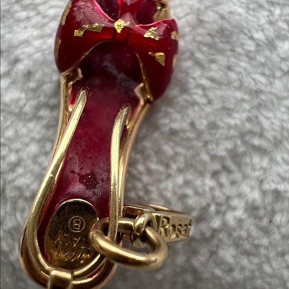 14k Rosato Enamel Shoe Charm Red Enamel - Picture 10 of 10